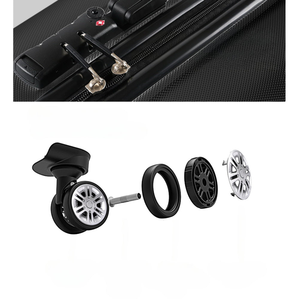 24" Luggage Trolley Travel Suitcase Set Hard Case Shell Lightweight
