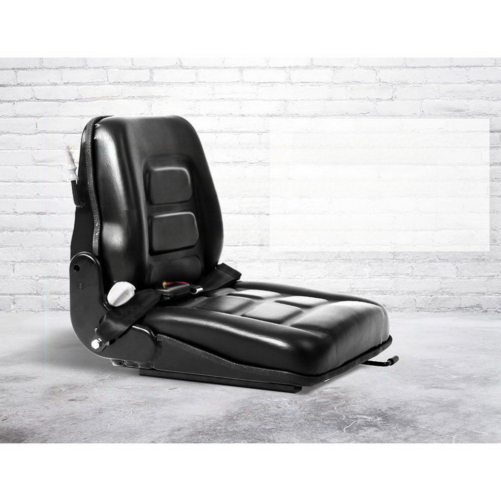 Universal Forklift Seat Excavator Truck Leather Backrest - Black