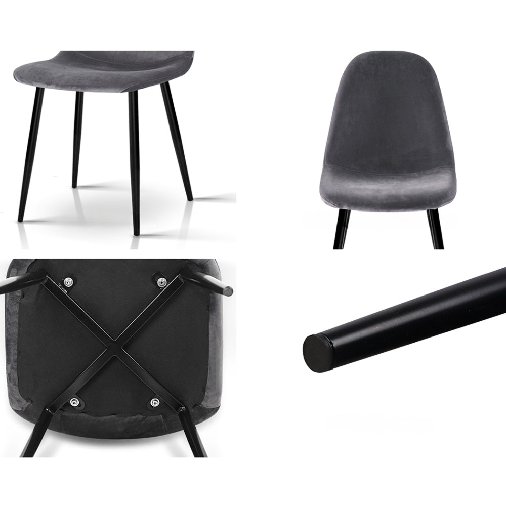 4 X Dining Chairs Dark Grey