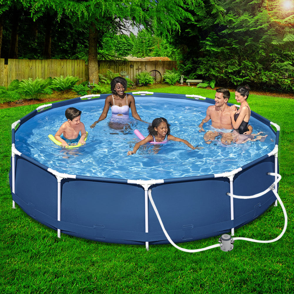 Swimming Pool Above Ground Pools Filter Pump 3.66M Power Steel Frame
