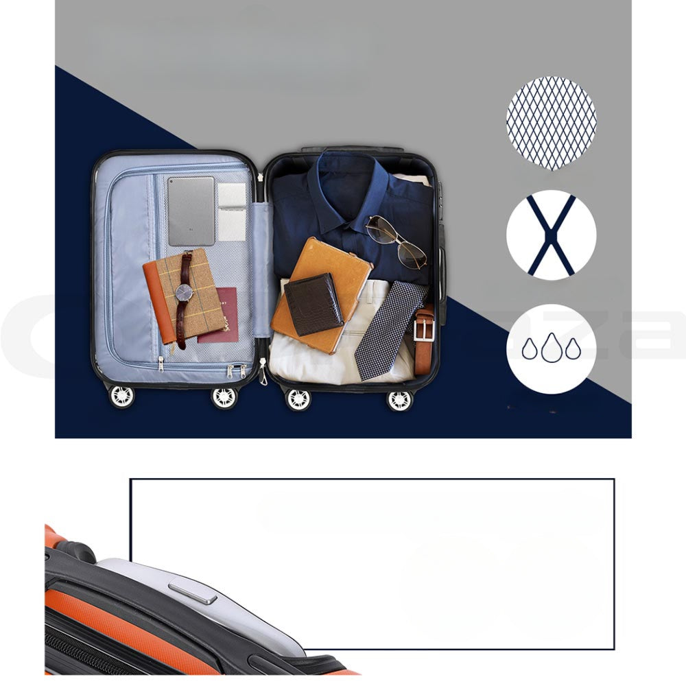 3pc Luggage Sets Trolley Travel Suitcases TSA Hard Case Orange