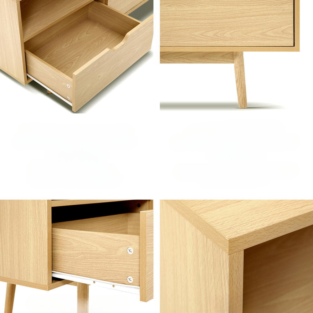 Wooden Scandinavian Entertainment Unit - Natural