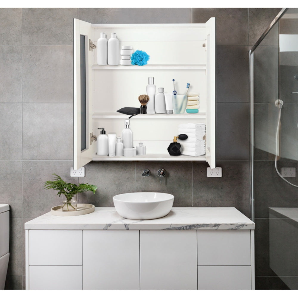 Bathroom Vanity Mirror with Storage Cabinet - White