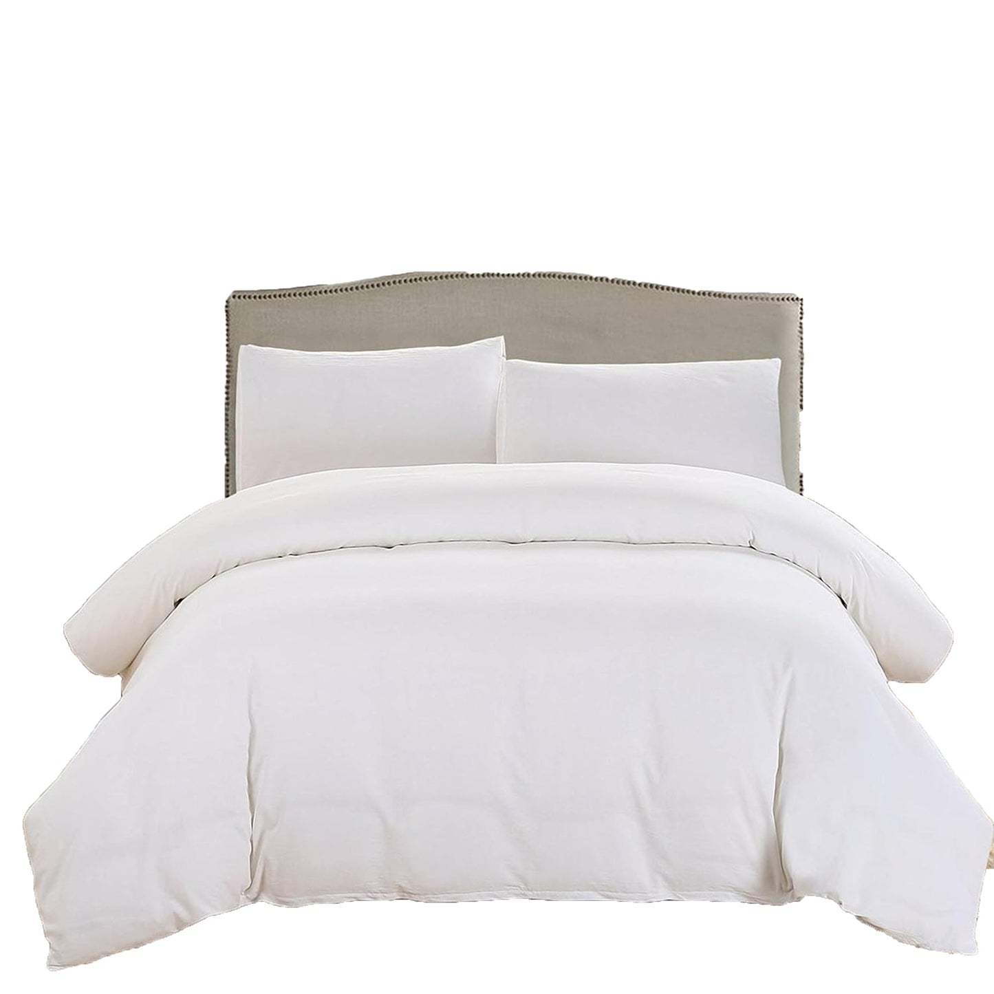 2000 TC Premium Microfibre Doona Cover Ultra Soft Quilt Cover Set - White