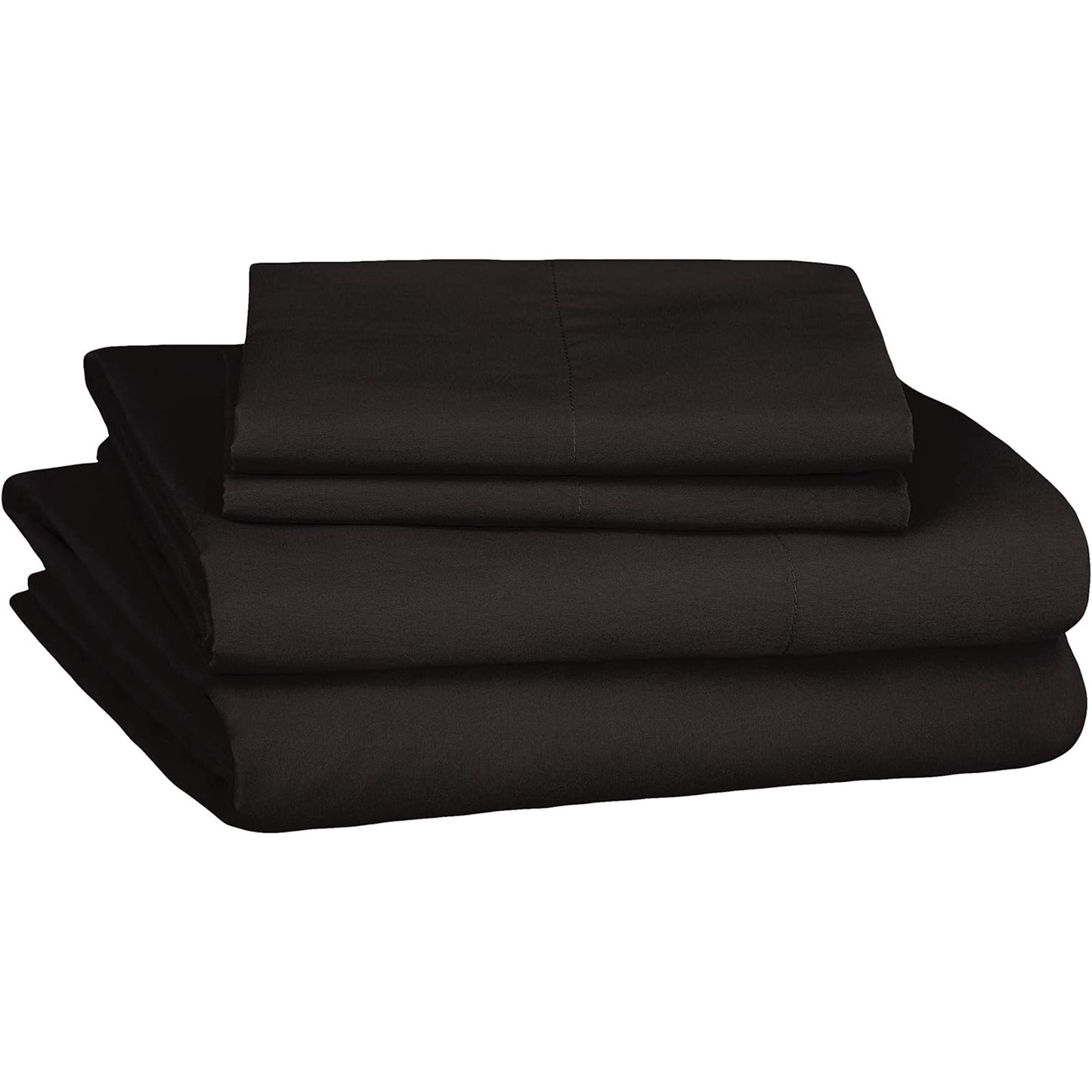Soft Microfibre Bed Sheet Set with Elastic Pockets - Coal Black