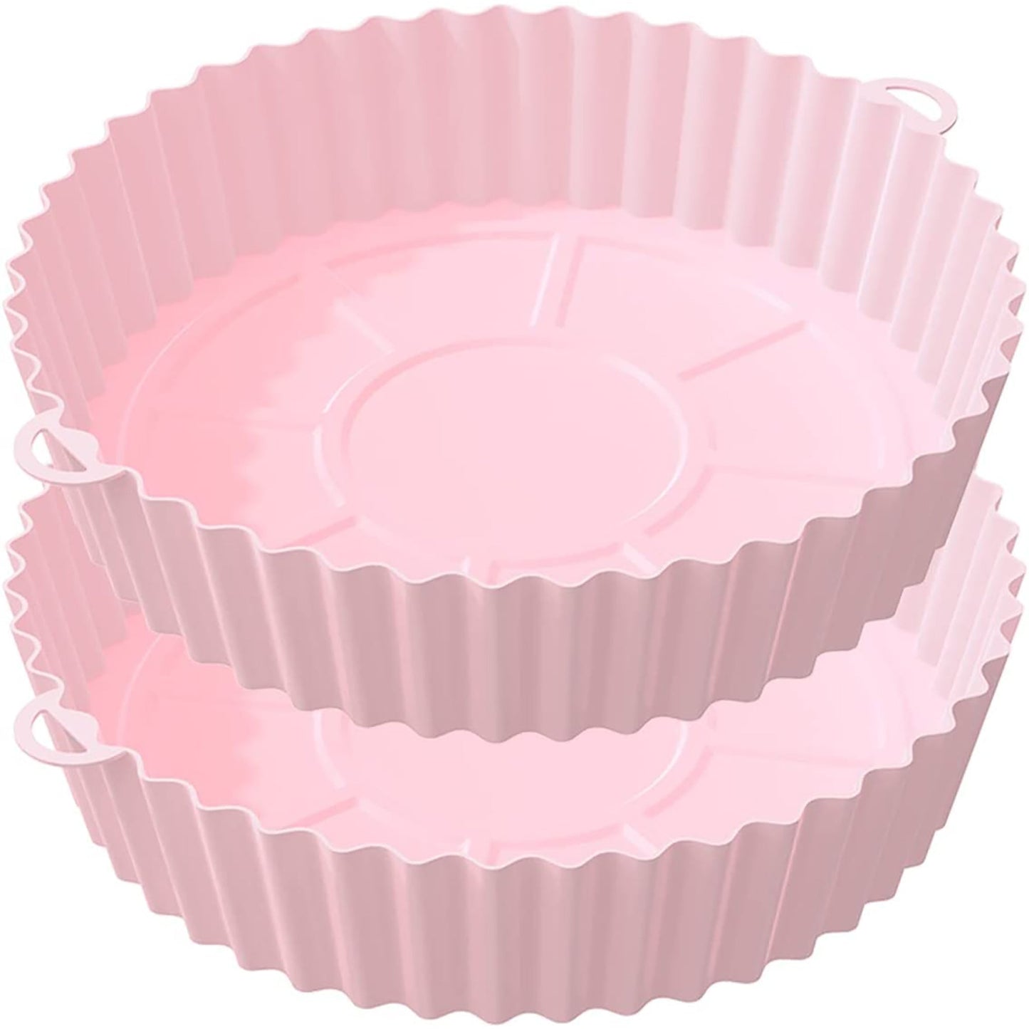 Air Fryer Reusable Non Stick Heat Resistant Silicone Pots 2 Pcs - Pink