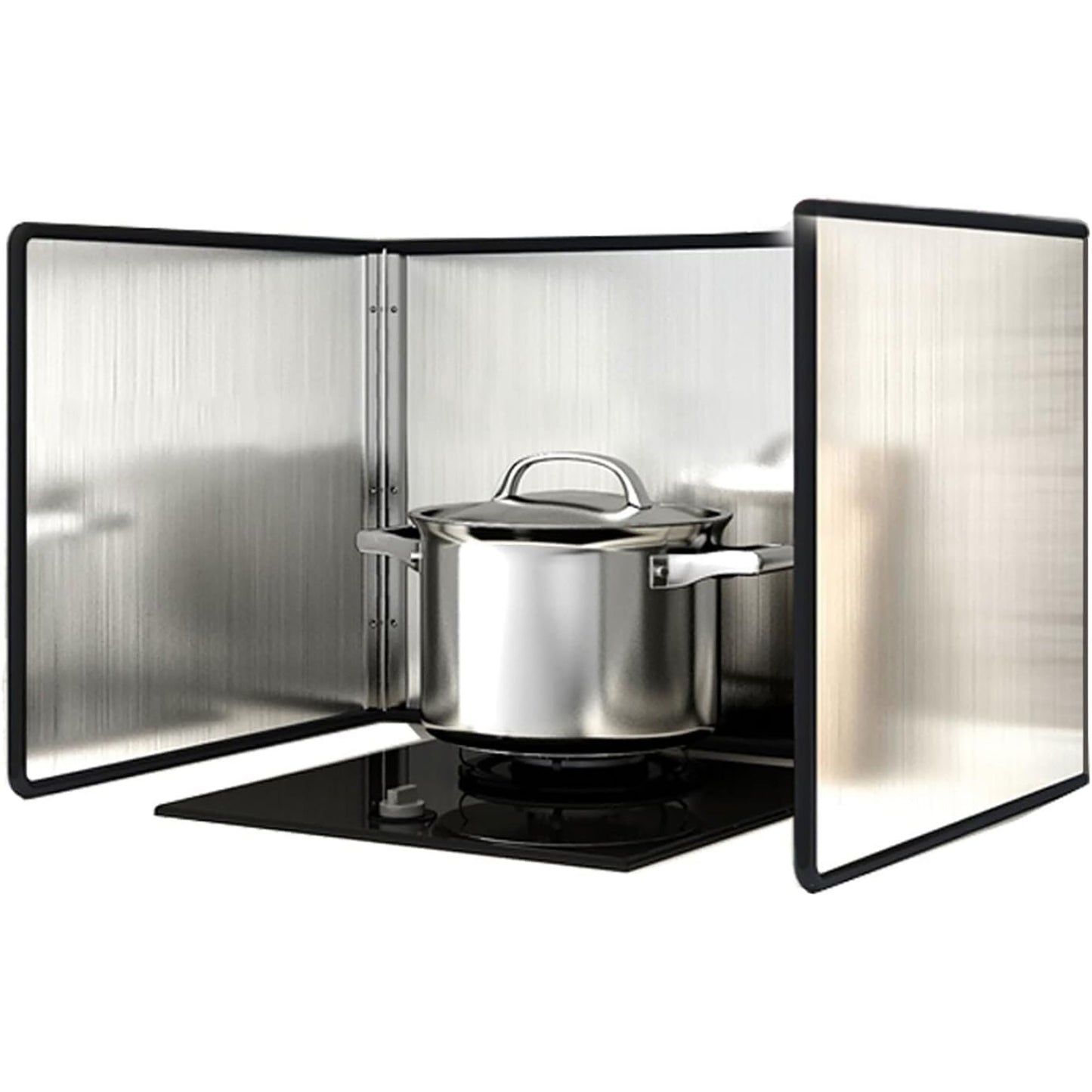 Stainless Steel Anti Splatter Screen Grease Guard for Gas Stove 3 Sides - 40x40x30 cm