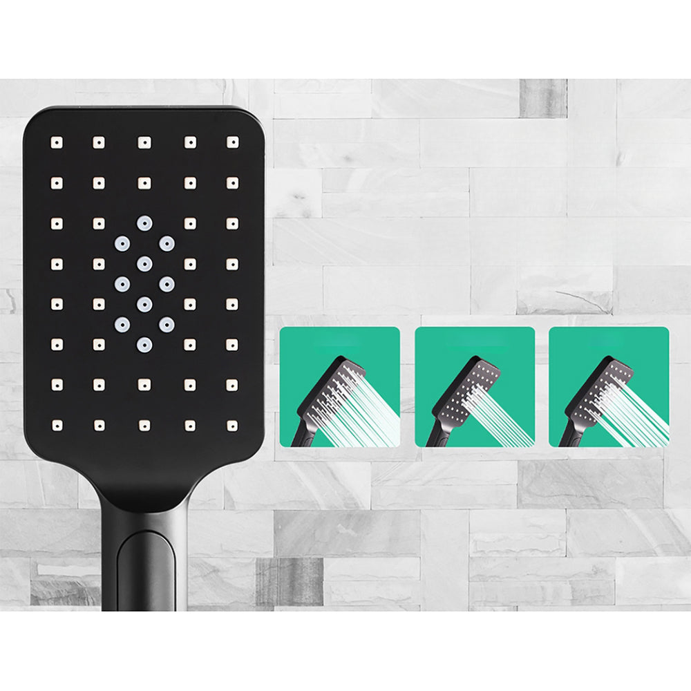 8'' Rain Shower Head Set Square Handheld High Pressure Wall Black