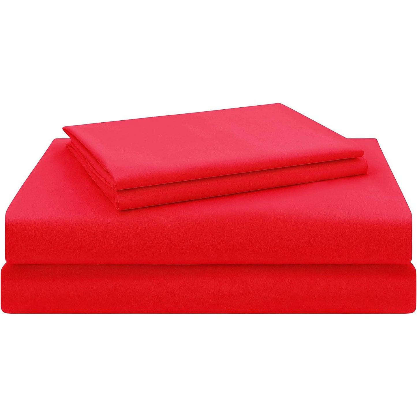1500tc Ultra-Soft Breathable Microfibre Deep Pocket Bed Sheet Set - Red