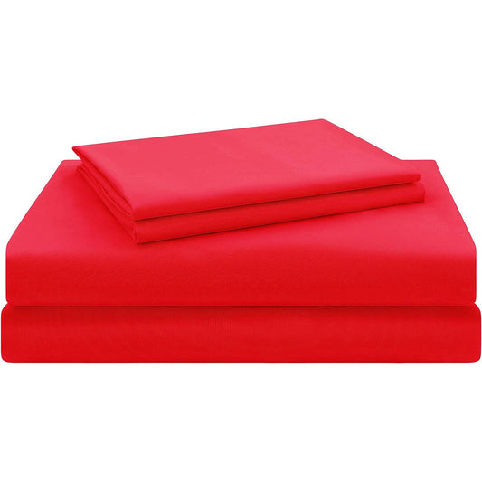 1500tc Ultra-Soft Breathable Microfibre Deep Pocket Bed Sheet Set - Red