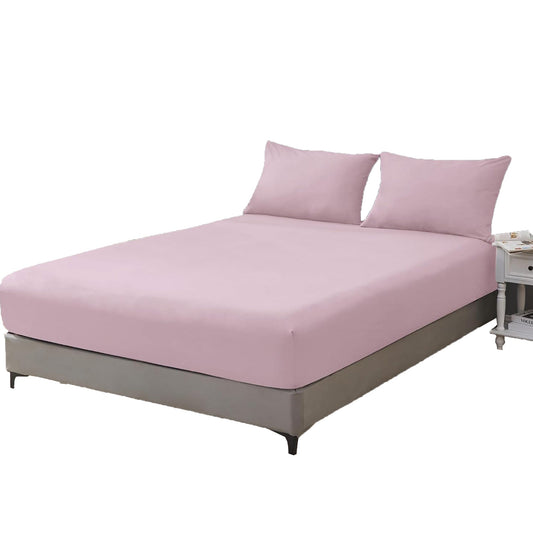 1200TC Sateen Weave Premium 100% Cotton Fitted Sheet - Dusty Pink