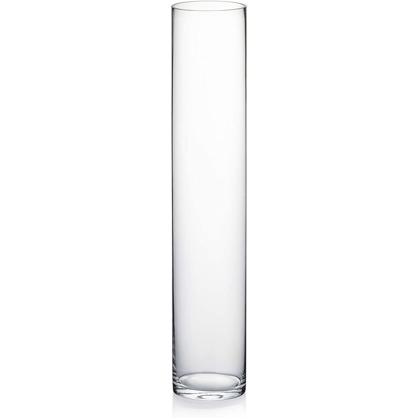 Tall Cylinder Glass Flower Centerpieces Home Accent Decor 3x16 Inches - Clear
