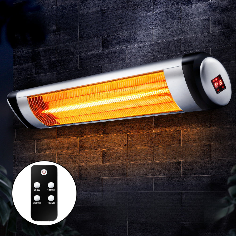 Electric Radiant Heater Patio Strip Heaters Infrared Indoor Outdoor Patio Remote Control 2000W