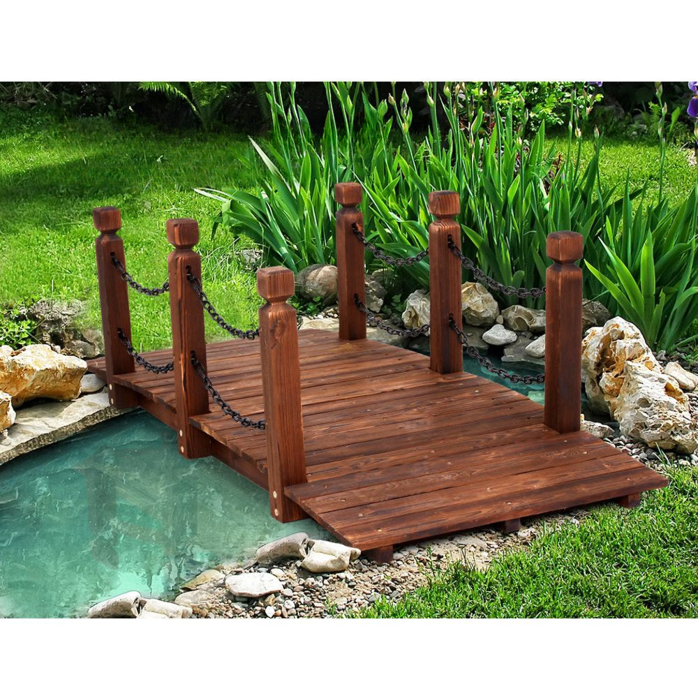 Wooden Garden Rustic Chain Decoration Decor Landscape Bridge