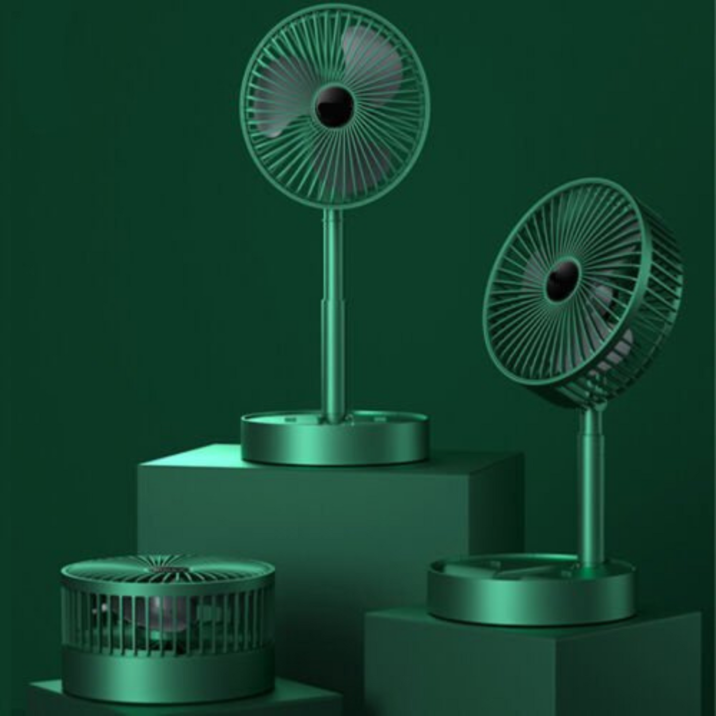 USB Foldable Telescopic Portable Floor Fan 3 Speeds Rechargeable Table Desk Fan