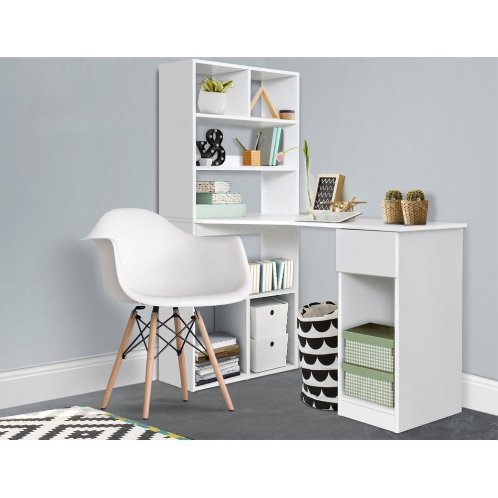 Office Computer Desk Student Study Table Home Workstation Corner Shelf