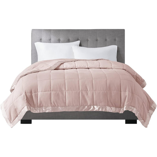 Lightweight Microfibre Down Alternative Blanket - Blush