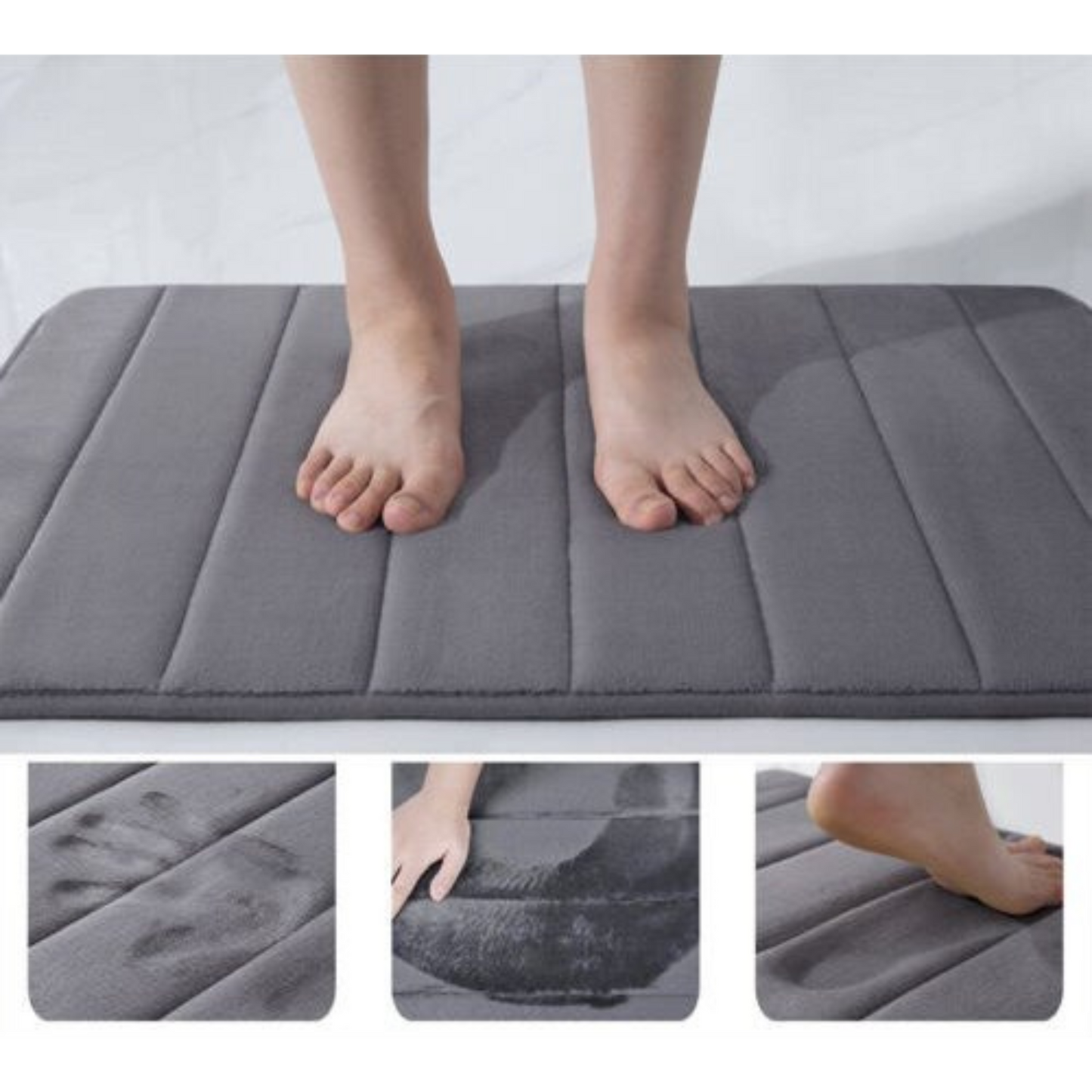 1pc Non-Slip Soft Absorbent Memory Foam Bath Mat Bathroom Bedroom Floor Tub Rug