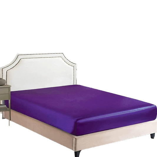 2000 TC Silk Satin Ultra Soft Deep Pocket Fitted Sheet - Purple