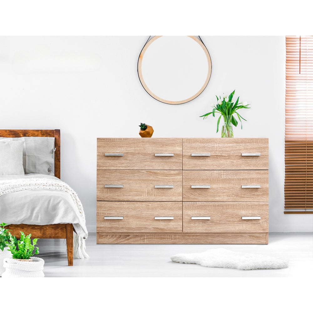 6 Chest of Drawers Cabinet Dresser Table Tallboy Lowboy Storage Wood