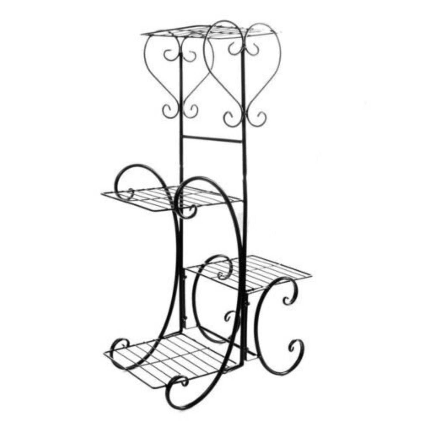 4 Tier Metal Plant Stand Indoor Outdoor Planter Rack for Pots and Flowers