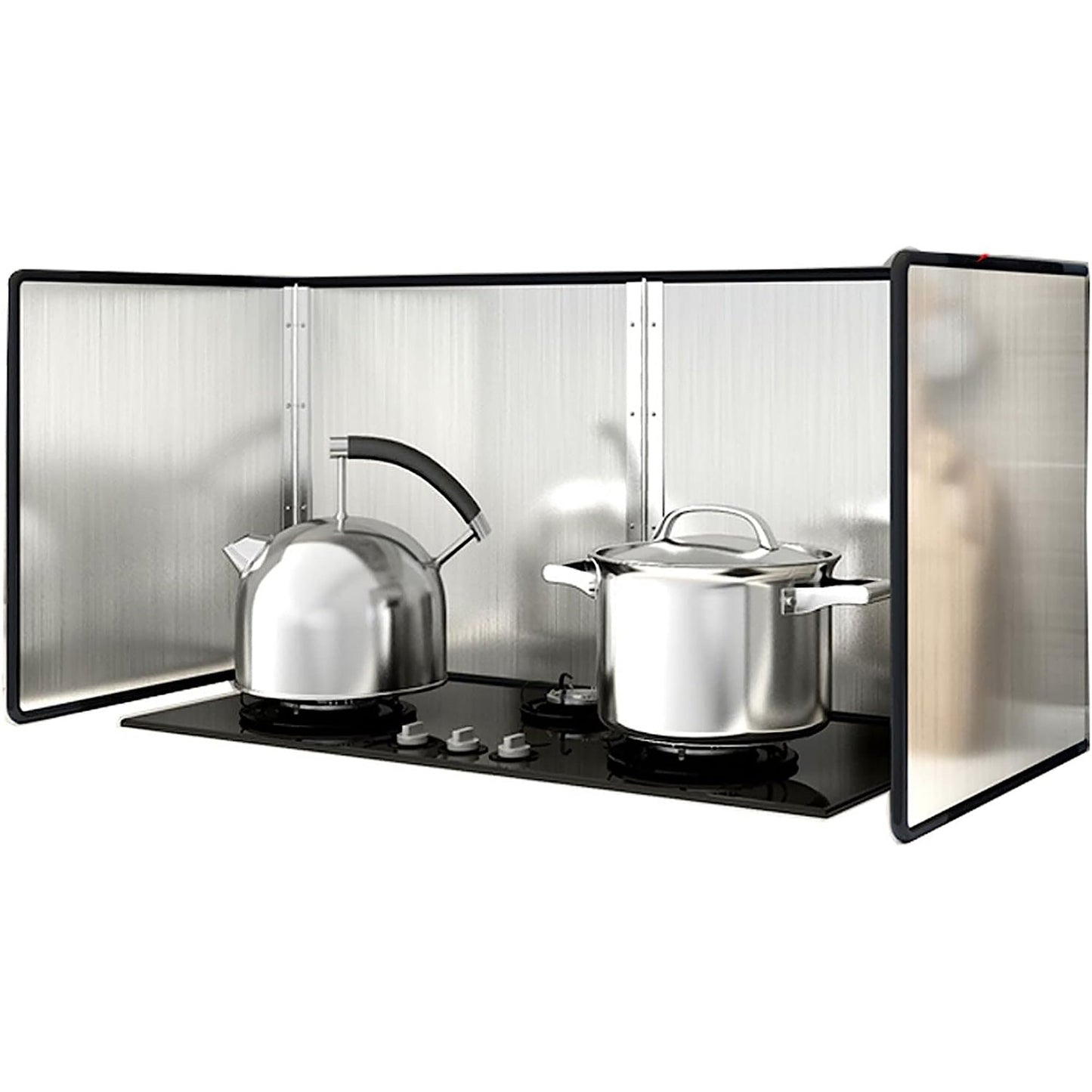 Stainless Steel Anti Splatter Screen Grease Guard for Gas Stove 4 Sides - 80x40x40 cm