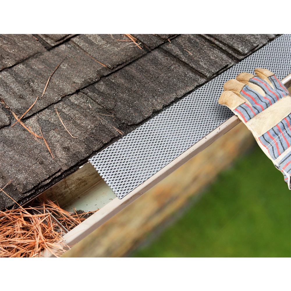 Aluminium Gutter Guard Leaf Mesh Brush DIY Deluxe Garden - Grey