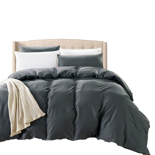 2000 TC Premium Ultra Soft Microfibre Quilt Cover Set - Dark Grey