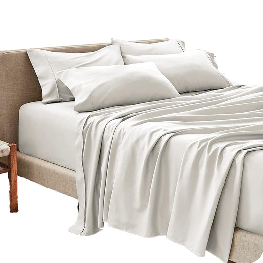 2000TC Hotel Luxury Cooling and  Breathable Bed Sheet Set - White