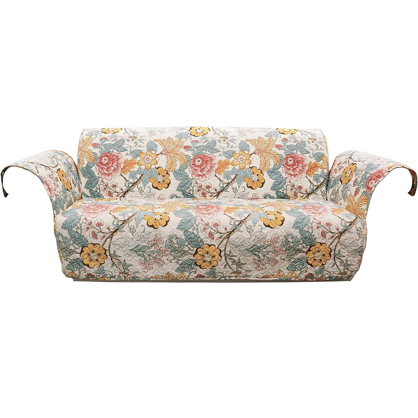 Furniture Protector Floral Leaf Garden Pattern Sofa Cover - Blue and Yellow