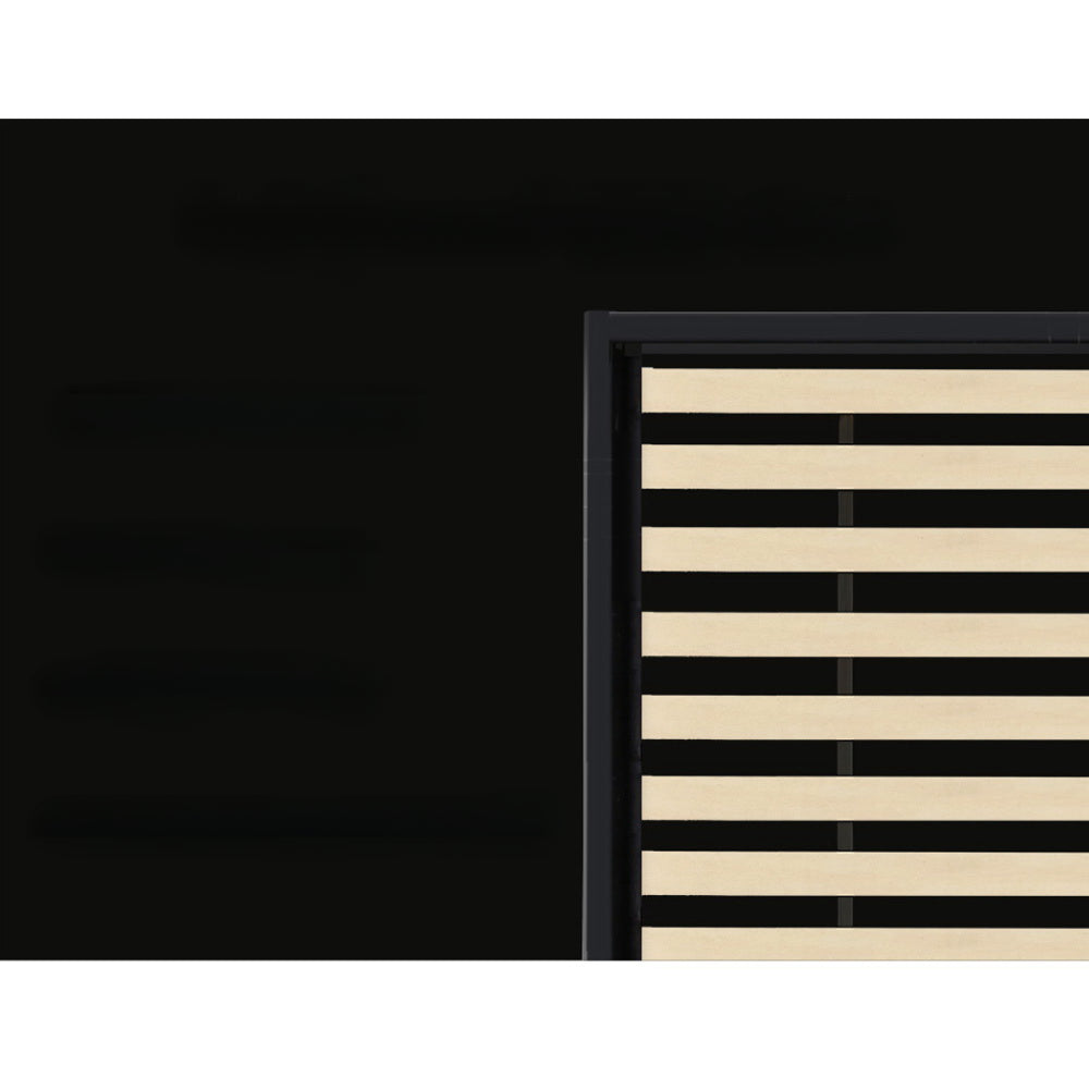 Trundle Bed Frame King Single Size Black Leather