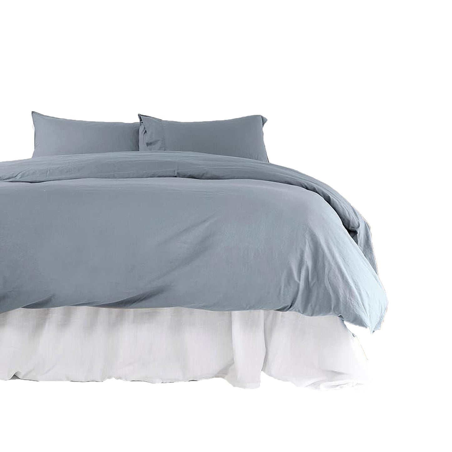 Temple Organic Cotton Quilt Cover Set - Steel Blue