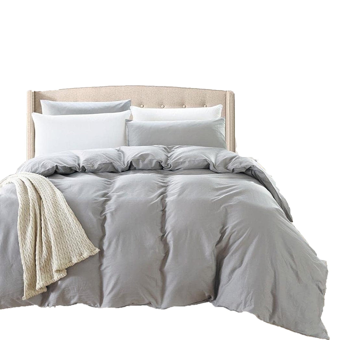 2000 TC Premium Ultra Soft Microfibre Quilt Cover Set - Silver Grey