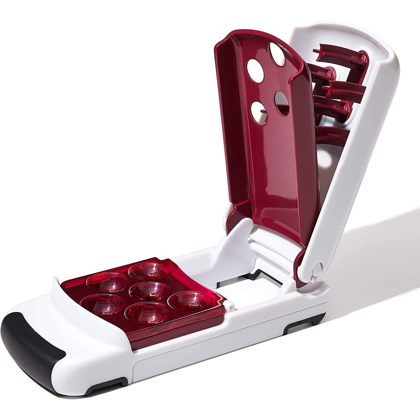 Quick-Release Multi-Cherry Pitter - White and Red