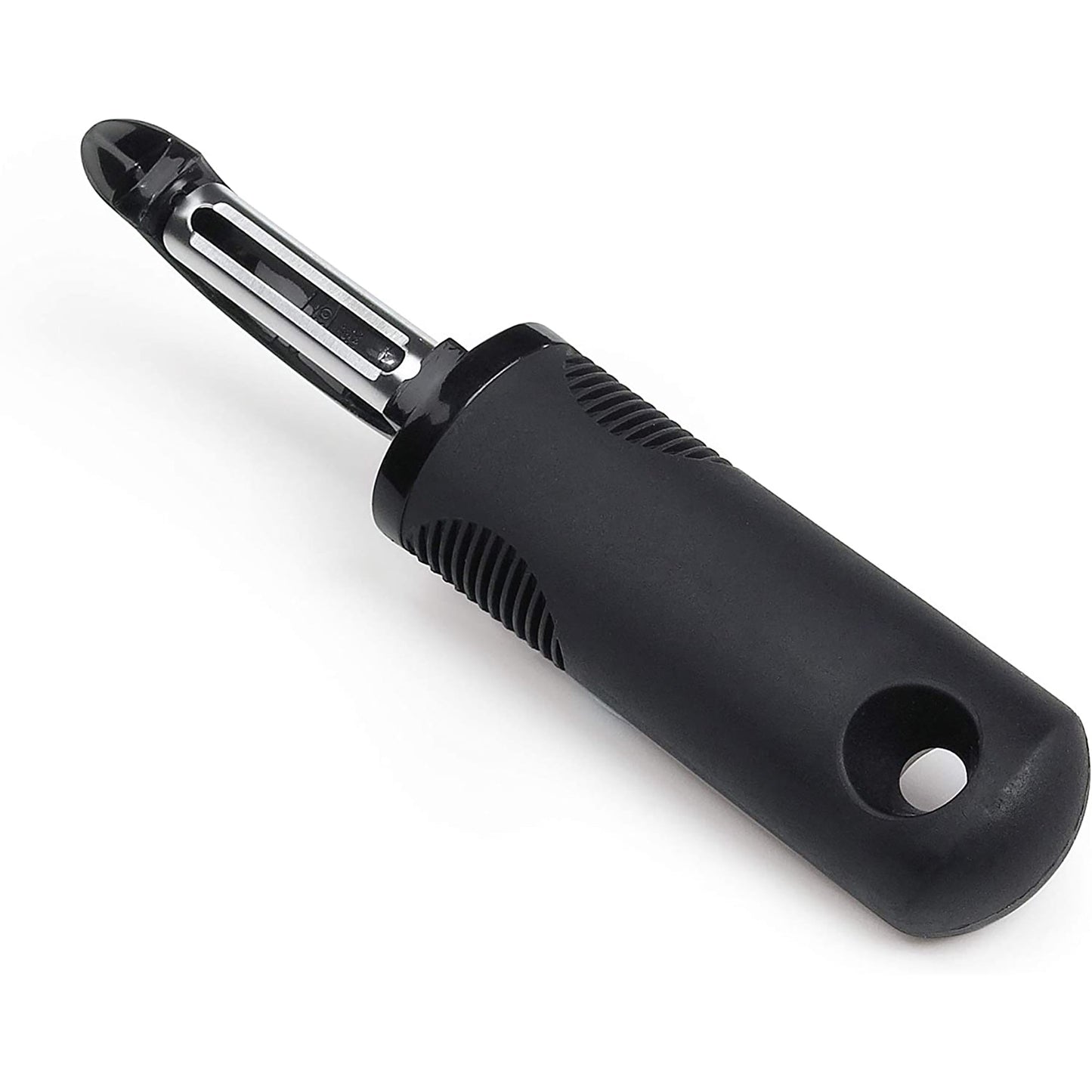 Stainless Steel Swivel Peeler with Non Slip Grip - Black