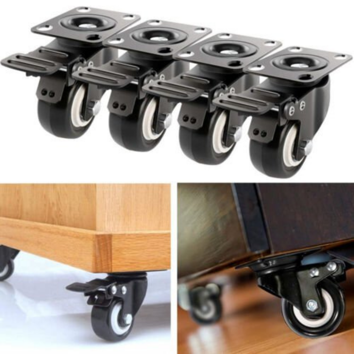 2 Inch Heavy Duty Caster Wheels Polyurethane Swivel Castors with Brake
