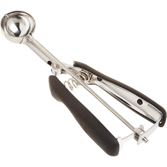 Stainless Steel Cookie Dough Scoop with Non Slip Grip Small - Black