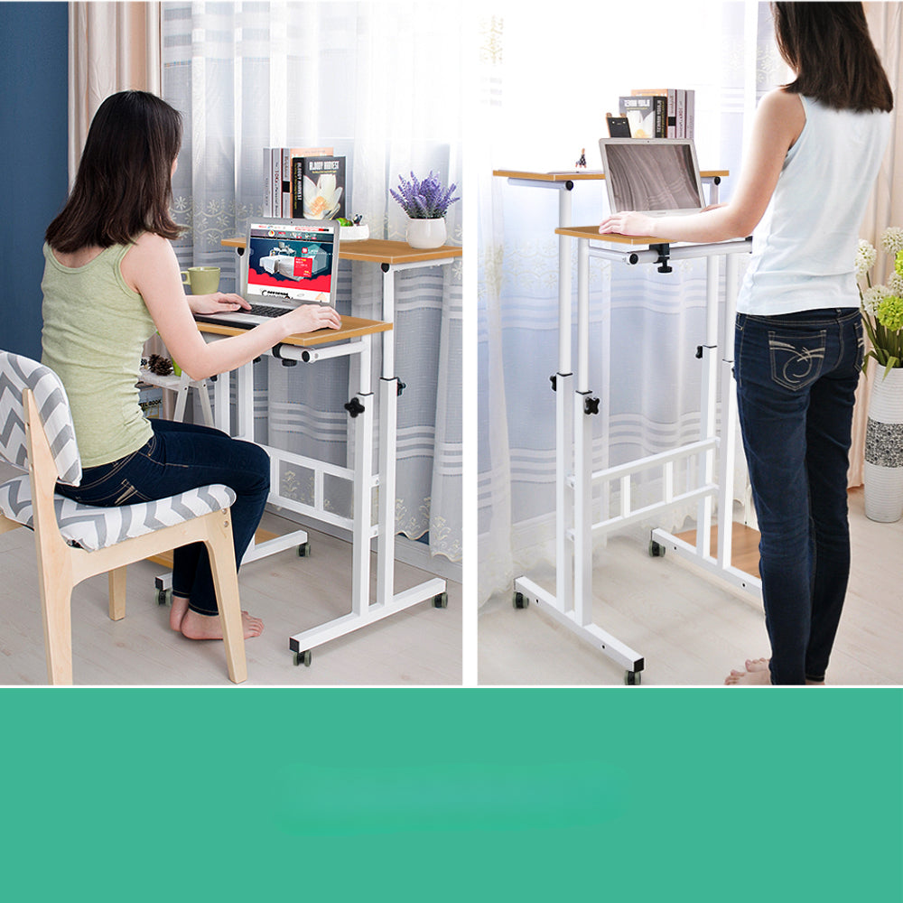 Twin Laptop Table Desk - Light Wood