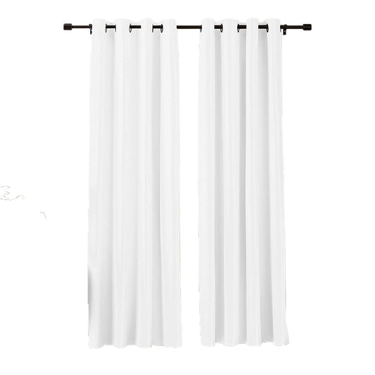 Room Darkening Blackout Window Curtains with Grommets 2 Panels - White