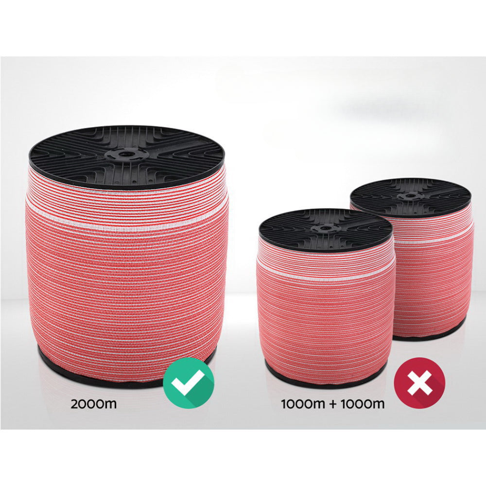 Electric Wire Ploy Tape Stainless Steel Temporary Fencing Kit - 2000M