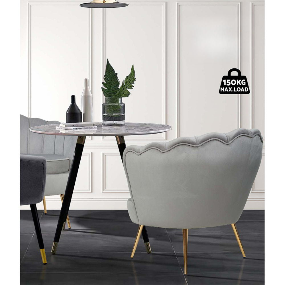 Armchair Lounge Chair Accent Armchairs Retro Single Sofa Velvet Grey