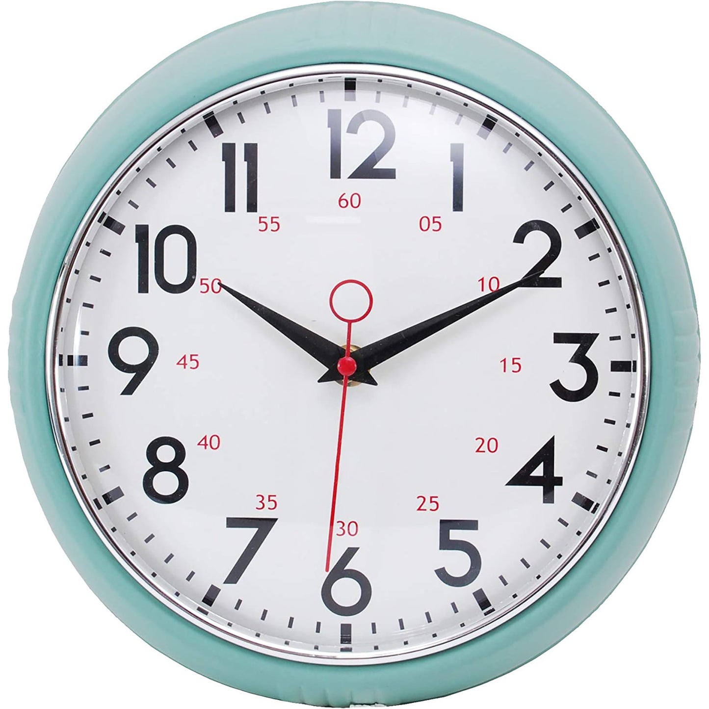 Analog Retro Wall Clock Home Decor 9.5 Inches - Green