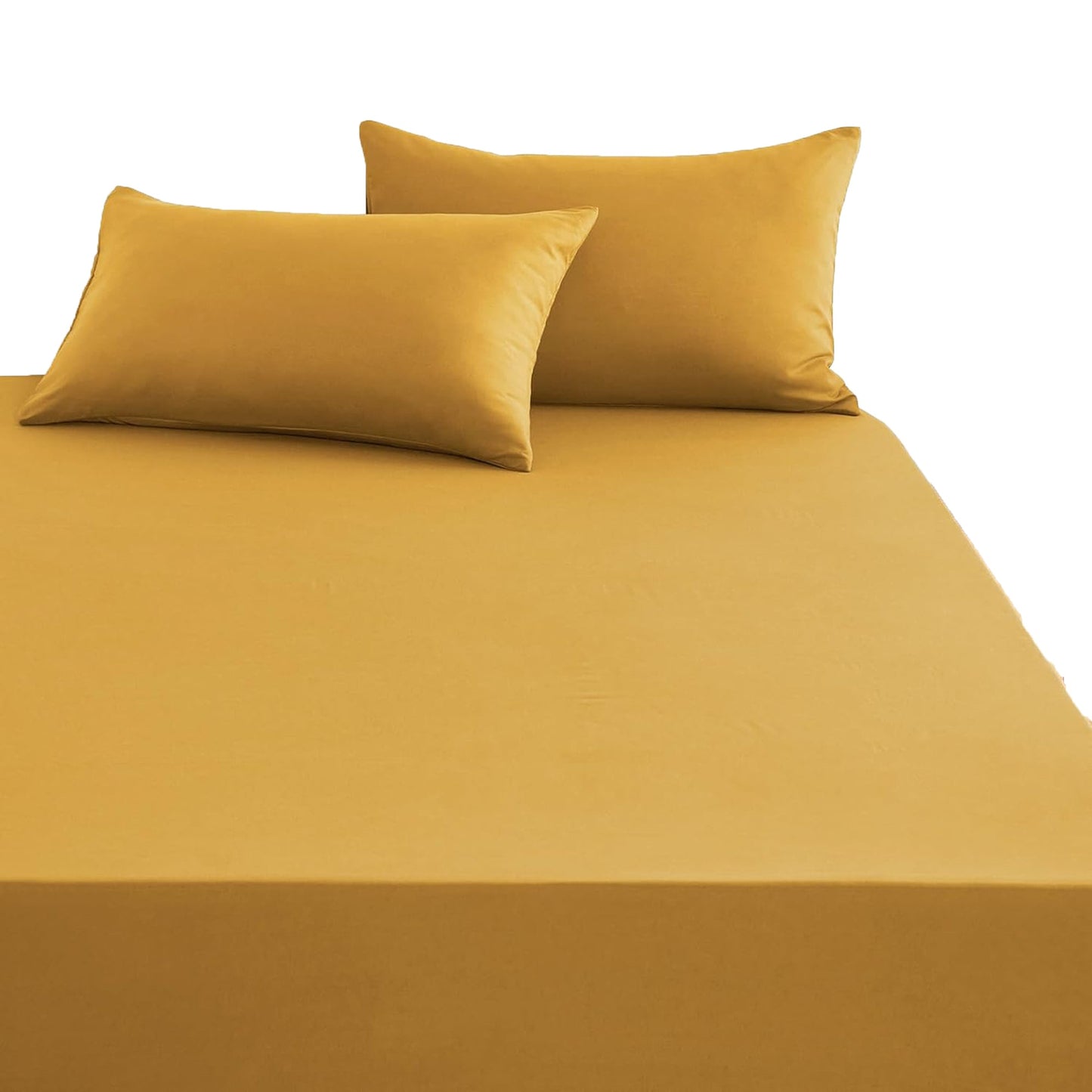1000TC Ultra Soft Microfibre Extra Deep Fitted Sheet Set - Turmeric Yellow