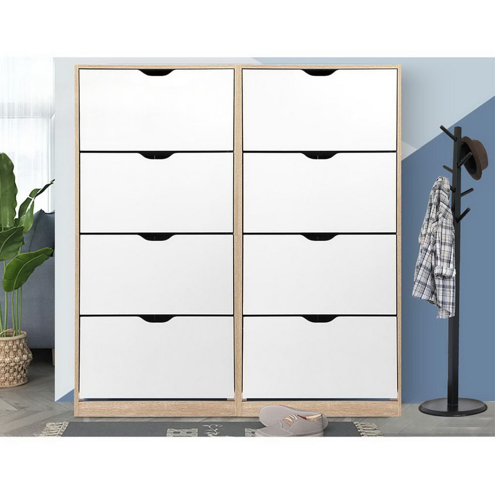 48 Pairs Shoe Cabinet Rack Organiser Storage Shelf Wooden
