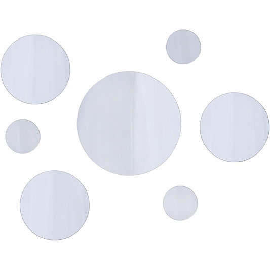 Round Wall-Mount Mirror Wall Sticker Decal Home Decoration Set of 7 Assorted Sizes