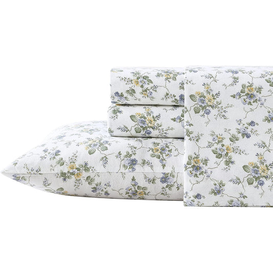 Soft Brushed Cotton Flannel Bedding Sheet Set - Multicolour