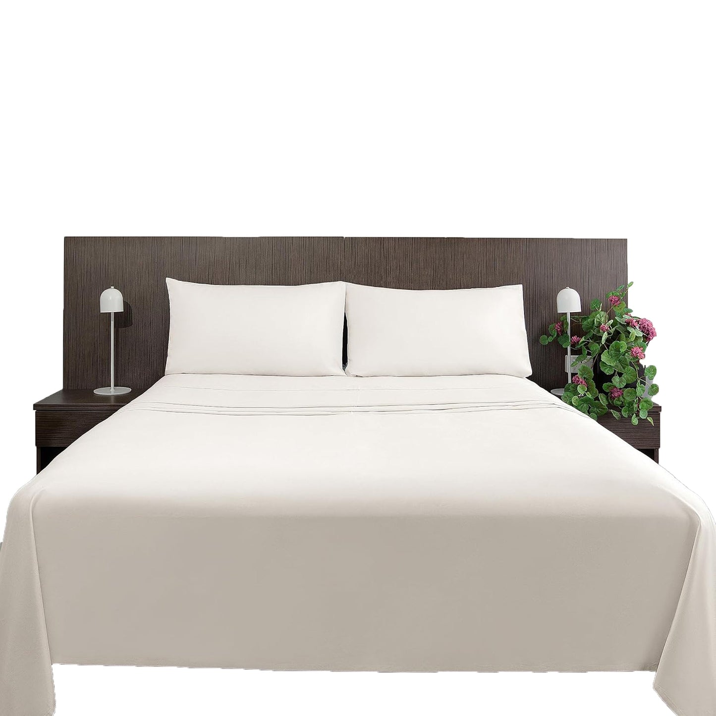 800TC Pure 100% Natural Cotton Sateen Weave Bed Sheet Set - Light Grey