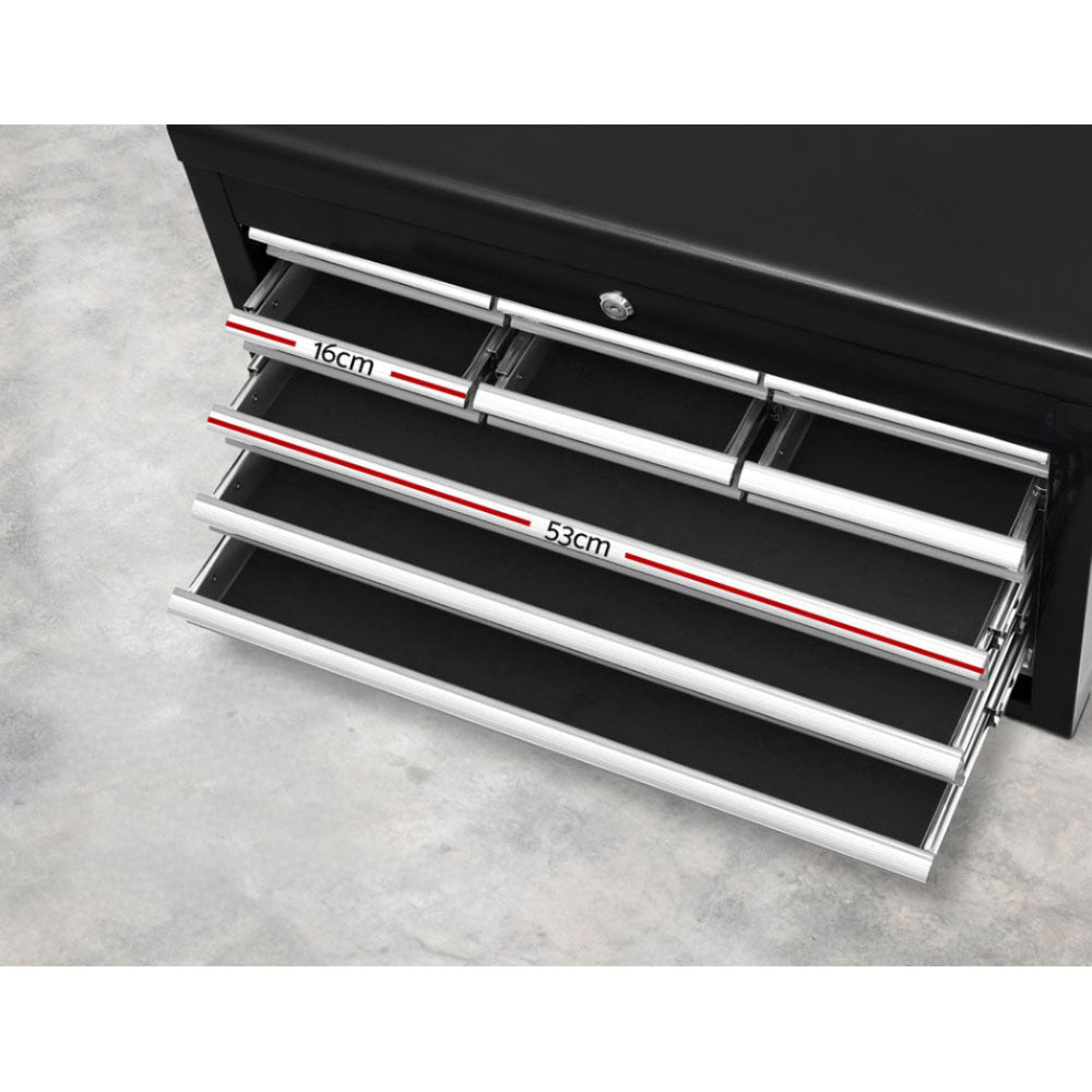Tool Box Chest Trolley Cabinet Garage Storage Silver - 10 Drawers