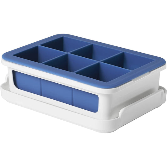 Covered Sturdy Plastic Ice Cube Tray - Large