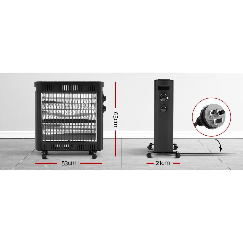 Portable Infrared Radiant Heater 2200W - black